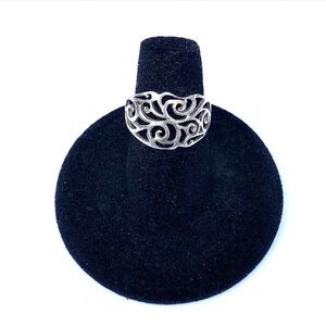 Sterling Silver Filigree Ring Size 6